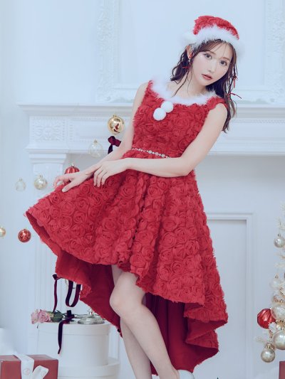 立体ローズショートインスカートサンタ