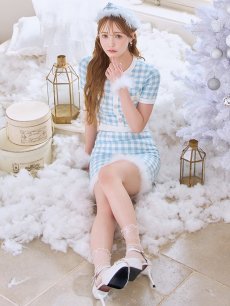 画像9: 【即日発送！】【サンタコス 4点セット】【S-Mサイズ/1カラー】ギンガムチェックフレアサンタコスプレ[OF01] (9)