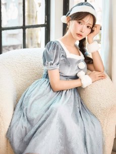 画像3: SALE!【サンタコス 5点セット】【S-Mサイズ/2カラー】ベロアワンピースサンタ[OF01] (3)