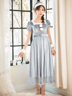 画像7: SALE!【サンタコス 5点セット】【S-Mサイズ/2カラー】ベロアワンピースサンタ[OF01] (7)