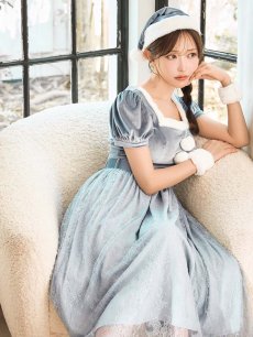 画像12: SALE!【サンタコス 5点セット】【S-Mサイズ/2カラー】ベロアワンピースサンタ[OF01] (12)