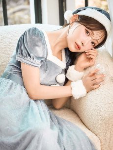 画像13: SALE!【サンタコス 5点セット】【S-Mサイズ/2カラー】ベロアワンピースサンタ[OF01] (13)