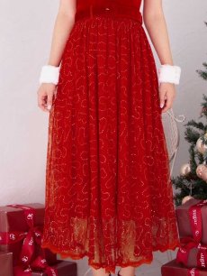 画像22: SALE!【サンタコス 5点セット】【S-Mサイズ/2カラー】ベロアワンピースサンタ[OF01] (22)