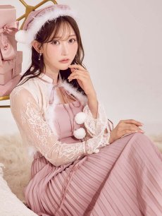 画像1: 【即日発送！】【サンタコス 4点セット】【S-Lサイズ/1カラー】ボレロ付きワンピースサンタ[OF01] (1)