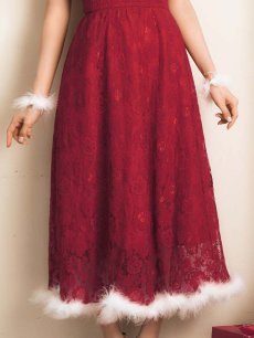 画像15: SALE!【即日発送！】【サンタコス 4点セット】【S-Lサイズ/1カラー】フラワーレースワンピースサンタ[OF01] (15)