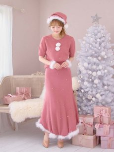 画像11: SALE!【サンタコス 5点セット】【S-Lサイズ/2カラー】ビジューニットワンピースサンタコスプレ[OF01] (11)