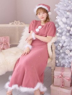 画像12: SALE!【サンタコス 5点セット】【S-Lサイズ/2カラー】ビジューニットワンピースサンタコスプレ[OF01] (12)