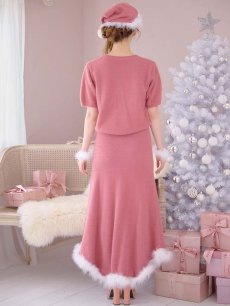 画像14: SALE!【サンタコス 5点セット】【S-Lサイズ/2カラー】ビジューニットワンピースサンタコスプレ[OF01] (14)