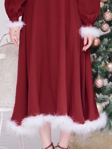 画像27: 【即日発送】【サンタコス 3点セット】【S-Lサイズ/1カラー】バックリボンフレアワンピースサンタコスプレ[OF01] (27)