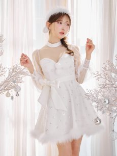 画像11: 【即日発送！】【サンタコス 4点セット】【XS-XLサイズ/2カラー】チュールロングスリーブハイネックサンタ[OF04] (11)