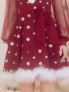 画像18: 【即日発送！】【サンタコス 4点セット】【XS-XLサイズ/2カラー】チュールロングスリーブハイネックサンタ[OF04] (18)