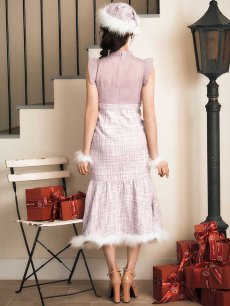 画像15: SALE!【即日発送！】【サンタコス 4点セット】【S-Lサイズ/1カラー】シースルーツイードサンタコスプレ[OF04] (15)