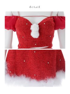 画像19: 【即日発送】【送料無料！】【サンタ】パフスリーブセットアップサンタコスプレ【コスプレ5点セット】【XS-Mサイズ/2カラー】[OF04] (19)