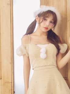 画像11: 【即日発送】【送料無料！】【サンタ】パフスリーブセットアップサンタコスプレ【コスプレ5点セット】【XS-Mサイズ/2カラー】[OF04] (11)