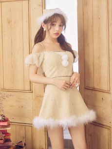 画像12: 【即日発送】【送料無料！】【サンタ】パフスリーブセットアップサンタコスプレ【コスプレ5点セット】【XS-Mサイズ/2カラー】[OF04] (12)