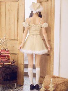 画像15: 【即日発送】【送料無料！】【サンタ】パフスリーブセットアップサンタコスプレ【コスプレ5点セット】【XS-Mサイズ/2カラー】[OF04] (15)