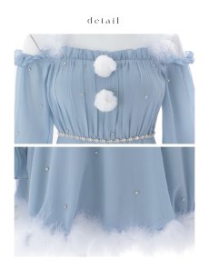 画像44: 【即日発送】【サンタ】袖付きシフォンワンピースビジューサンタコスプレ【コスプレ3点セット】【S-Mサイズ/2カラー】[OF04] (44)