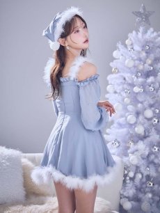 画像31: 【即日発送】【サンタ】袖付きシフォンワンピースビジューサンタコスプレ【コスプレ3点セット】【S-Mサイズ/2カラー】[OF04] (31)