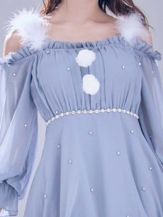 画像36: 【即日発送】【サンタ】袖付きシフォンワンピースビジューサンタコスプレ【コスプレ3点セット】【S-Mサイズ/2カラー】[OF04] (36)