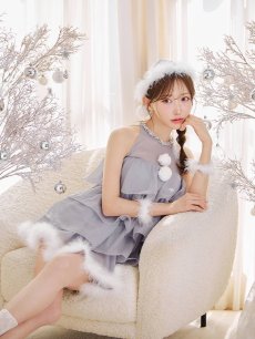 画像16: 【即日発送】【サンタ】アメスリフリルホルターネックサンタコスプレ【コスプレ4点セット】【XS-Lサイズ/2カラー】[OF04] (16)