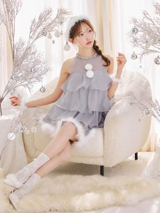 画像19: 【即日発送】【サンタ】アメスリフリルホルターネックサンタコスプレ【コスプレ4点セット】【XS-Lサイズ/2カラー】[OF04] (19)