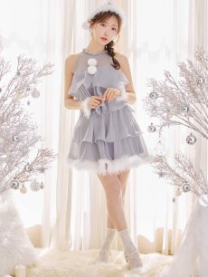 画像23: 【即日発送】【サンタ】アメスリフリルホルターネックサンタコスプレ【コスプレ4点セット】【XS-Lサイズ/2カラー】[OF04] (23)