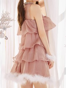 画像22: 【即日発送】【サンタ】アメスリフリルホルターネックサンタコスプレ【コスプレ4点セット】【XS-Lサイズ/2カラー】[OF04] (22)