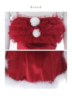 画像17: 【ノベルティ対象】【即日発送】【送料無料！】【サンタ】チュールフリルオフショルセットアップサンタコスプレ【コスプレ6点セット】【XS-Lサイズ/2カラー】[OF04/OF04] (17)