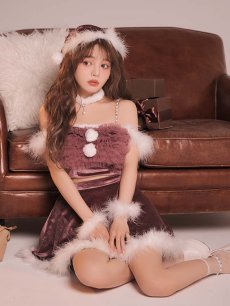 画像5: 【即日発送】【送料無料！】【サンタ】チュールフリルオフショルセットアップサンタコスプレ【コスプレ6点セット】【XS-Lサイズ/2カラー】[OF04/OF04] (5)