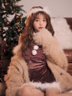 画像6: 【即日発送】【送料無料！】【サンタ】チュールフリルオフショルセットアップサンタコスプレ【コスプレ6点セット】【XS-Lサイズ/2カラー】[OF04/OF04] (6)