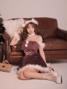 画像7: 【即日発送】【送料無料！】【サンタ】チュールフリルオフショルセットアップサンタコスプレ【コスプレ6点セット】【XS-Lサイズ/2カラー】[OF04/OF04] (7)