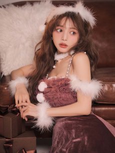 画像11: 【即日発送】【送料無料！】【サンタ】チュールフリルオフショルセットアップサンタコスプレ【コスプレ6点セット】【XS-Lサイズ/2カラー】[OF04/OF04] (11)