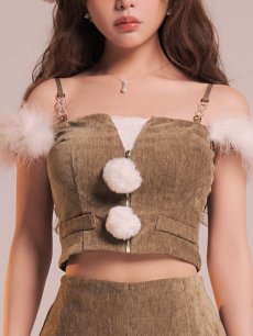 画像22: 【即日発送】【サンタ】ファーショルダーシースルーフレアサンタコスプレ【コスプレ5点セット】【XS-XLサイズ/2カラー】[OF04] (22)