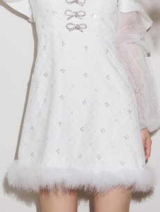 画像23: 【即日発送】【送料無料！】【サンタ】オフショルチュール袖リボンサンタコスプレ【コスプレ2点セット】【XS-Lサイズ/1カラー】[OF01] (23)