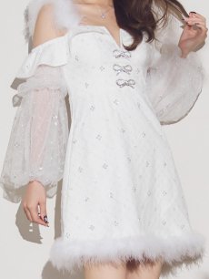 画像24: 【即日発送】【送料無料！】【サンタ】オフショルチュール袖リボンサンタコスプレ【コスプレ2点セット】【XS-Lサイズ/1カラー】[OF01] (24)