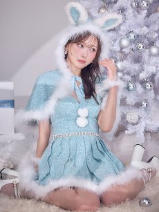 画像2: 【即日発送】【サンタ】ウサ耳ケープ【Fサイズ/3カラー】[OF01] (2)