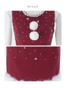 画像22: 【即日発送】【サンタ】ストーンビジューノースリーブタイトサンタコスプレ【コスプレ4点セット】【XS-Lサイズ/3カラー】[OF01] (22)