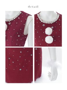 画像23: 【即日発送】【サンタ】ストーンビジューノースリーブタイトサンタコスプレ【コスプレ4点セット】【XS-Lサイズ/3カラー】[OF01] (23)