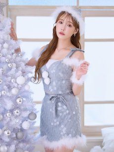 画像3: 【予約 / 12月上旬発送予定】【送料無料！】【サンタ】ラメニットリボンセットアップサンタコスプレ【コスプレ5点セット】【XS-Lサイズ/2カラー】[OF01] (3)