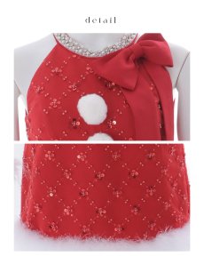 画像22: 【即日発送】【サンタ】サイドリボンツイードビジューサンタコスプレ【コスプレ5点セット】【XS-Lサイズ/2カラー】[OF01] (22)