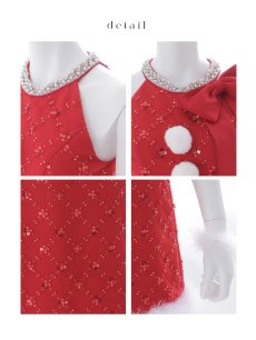 画像23: 【即日発送】【サンタ】サイドリボンツイードビジューサンタコスプレ【コスプレ5点セット】【XS-Lサイズ/2カラー】[OF01] (23)