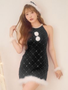 画像19: 【即日発送】【サンタ】サイドリボンツイードビジューサンタコスプレ【コスプレ5点セット】【XS-Lサイズ/2カラー】[OF01] (19)