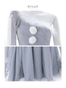 画像38: 【即日発送】【サンタ】ワンショルリボンドットチュールサンタコスプレ【コスプレ4点セット】【XS-Lサイズ/2カラー】[OF01] (38)