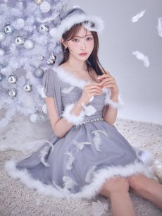 画像21: 【即日発送】【サンタ】ワンショルリボンドットチュールサンタコスプレ【コスプレ4点セット】【XS-Lサイズ/2カラー】[OF01] (21)