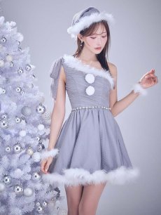 画像24: 【即日発送】【サンタ】ワンショルリボンドットチュールサンタコスプレ【コスプレ4点セット】【XS-Lサイズ/2カラー】[OF01] (24)