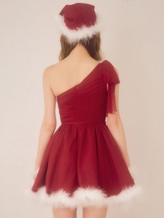 画像10: 【即日発送】【サンタ】ワンショルリボンドットチュールサンタコスプレ【コスプレ4点セット】【XS-Lサイズ/2カラー】[OF01] (10)