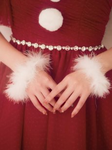 画像13: 【即日発送】【サンタ】ワンショルリボンドットチュールサンタコスプレ【コスプレ4点セット】【XS-Lサイズ/2カラー】[OF01] (13)