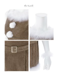 画像23: 【即日発送】【送料無料！】【サンタ】ベルト付きファーサンタコスプレ【コスプレ4点セット】【XS-XLサイズ/3カラー】[OF04/OF04] (23)