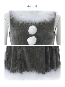 画像26: 【即日発送】【送料無料！】【サンタ】ベルト付きファーサンタコスプレ【コスプレ4点セット】【XS-XLサイズ/3カラー】[OF04/OF04] (26)