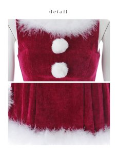 画像30: 【即日発送】【送料無料！】【サンタ】ベルト付きファーサンタコスプレ【コスプレ4点セット】【XS-XLサイズ/3カラー】[OF04/OF04] (30)